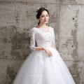 Factory Supply Cheap 2020 Newest Design V-neck floor length lace Brides Wedding dress